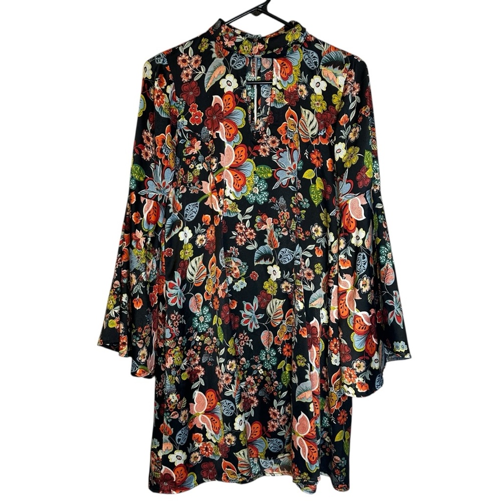 Cousin Earl Floral Bell Sleeve Tunic Whimsigoth Boho Fairy Romantic Cottage S